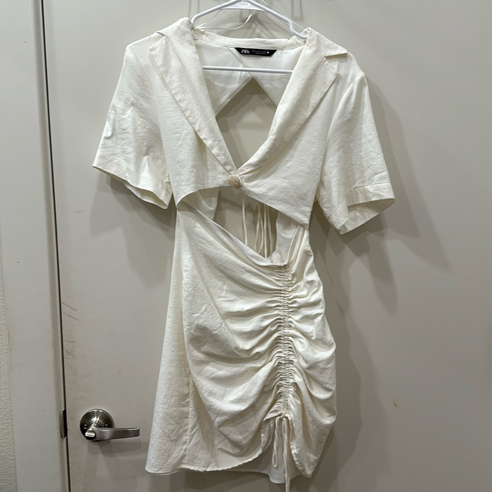 Zara white cutout dress